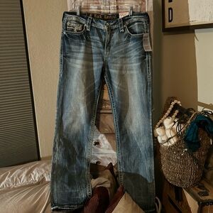 Rock  revival jeans with bling in back pocket  new with tag